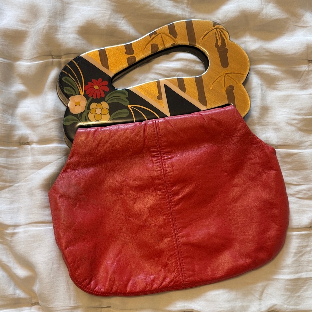 Red Leather Moon Bags Handbag by Patricia Smith